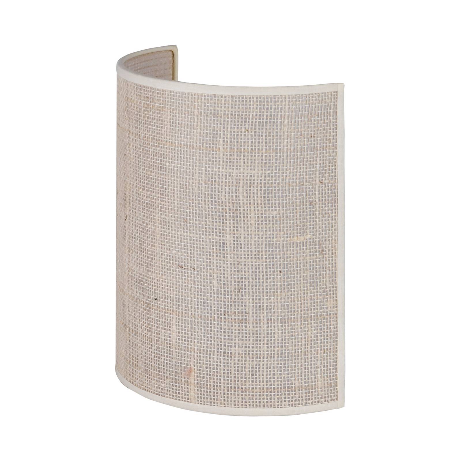 Euluna Wandleuchte Jute, weiß/ecru, halbrund, Höhe 24 cm