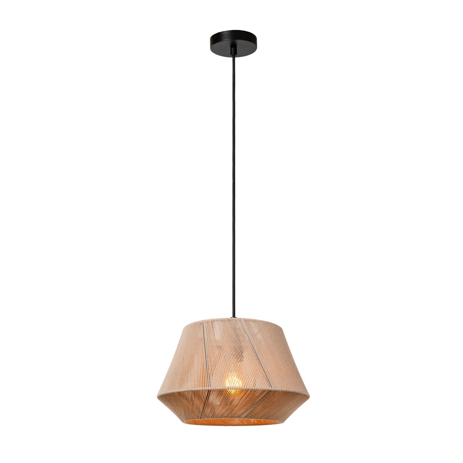 Jessica pendant light, grey, 1-bulb, Ø 30 cm, cotton