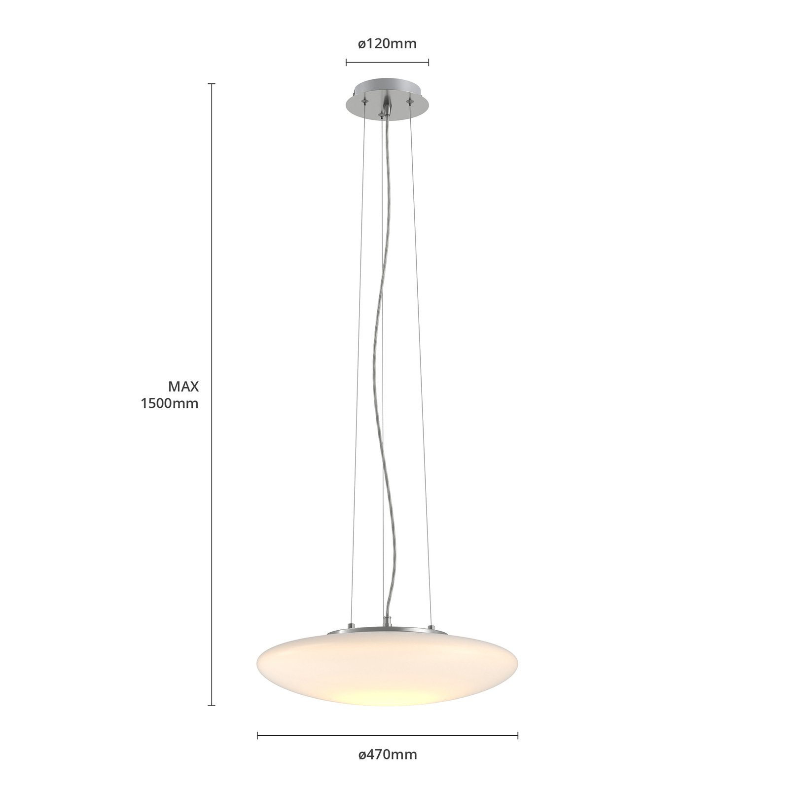 Lámpara colgante LED vidrio opalino Gunda blanca