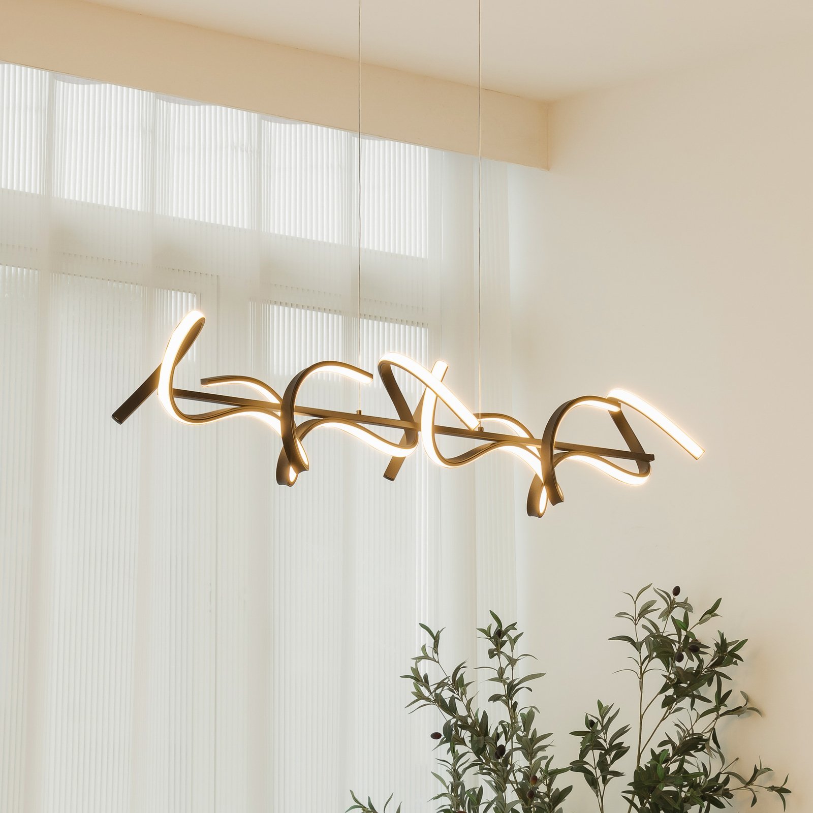 Lindby Zaylee LED-hänglampa, dimbar, svart