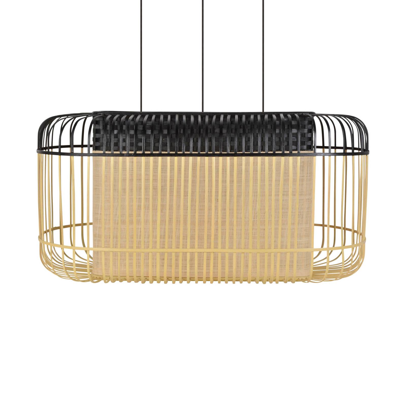 Image of Forestier Bamboo oval XL Suspension noir/naturel 3700663920383