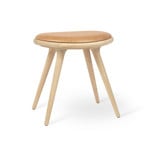 Chaise, marron, chêne teinté/cuir, hauteur 47 cm - Mater