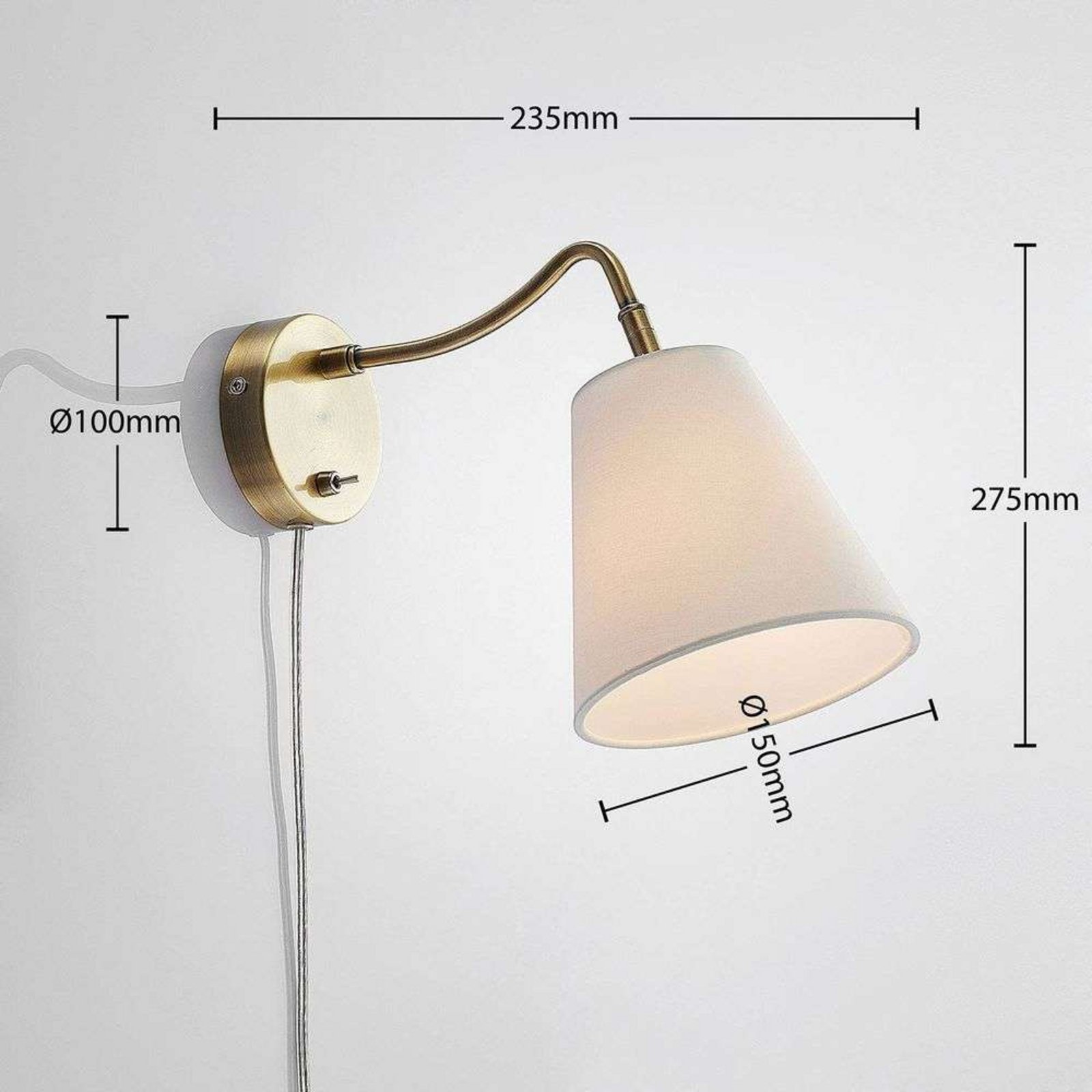 Ethan Wall Lamp Brass - Lindby