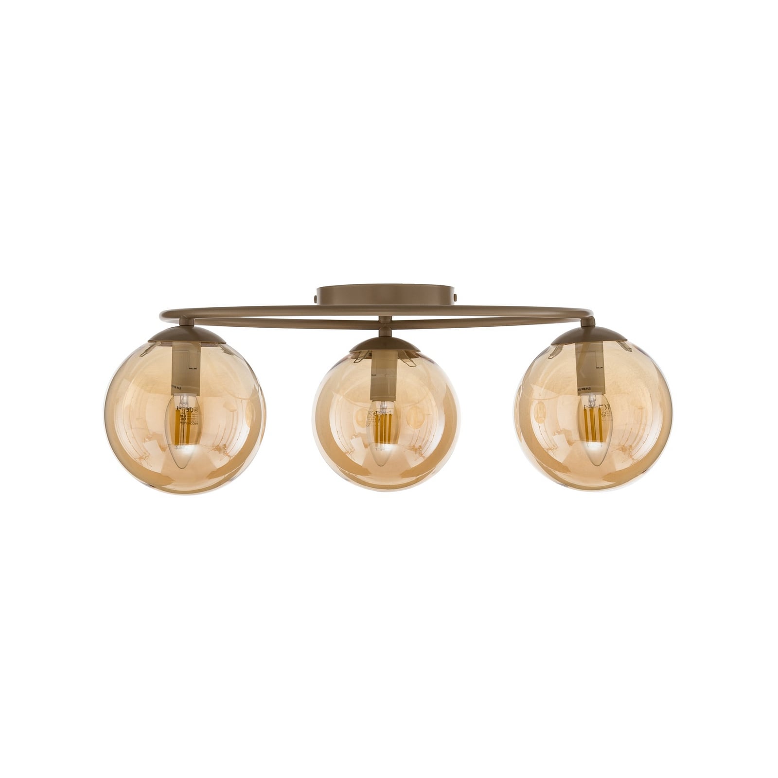 Plafoniera Sopra, beige, Ø 47 cm, a 3 luci, vetro/metallo, E14 Plafoniera Sopra, beige, Ø 47 cm, a 3 luci, vetro/metallo, E14