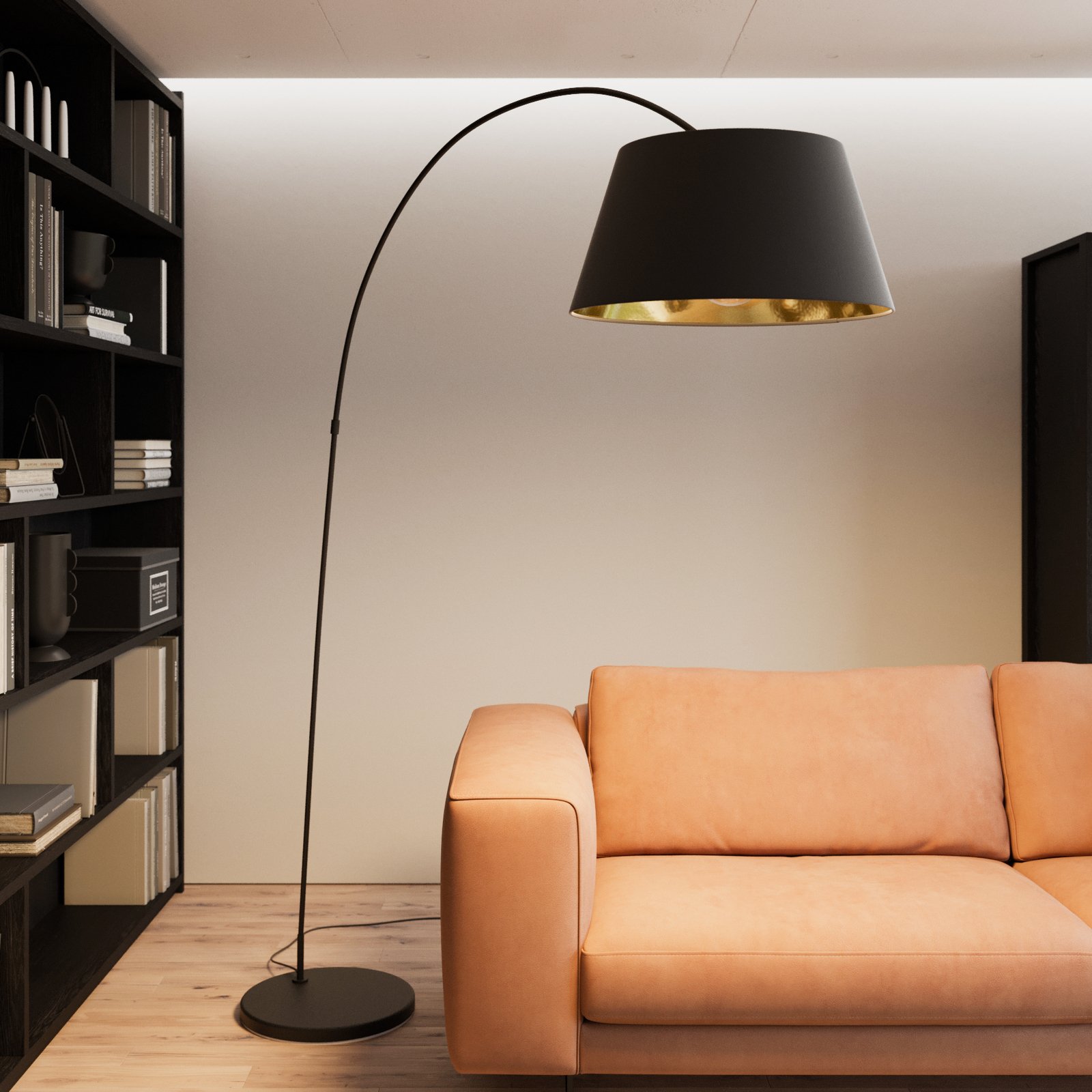 Esti Floor Lamp Black/Gold - Lindby