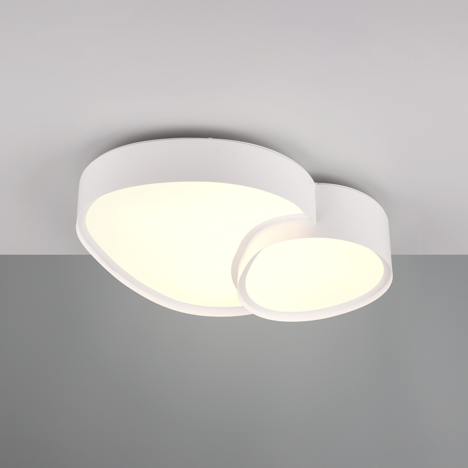LED ceiling light Rise, white, 43 x 36 cm, CCT, dimmable