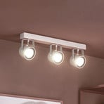 Spot pour plafond Canico, à 3 lampes, crème