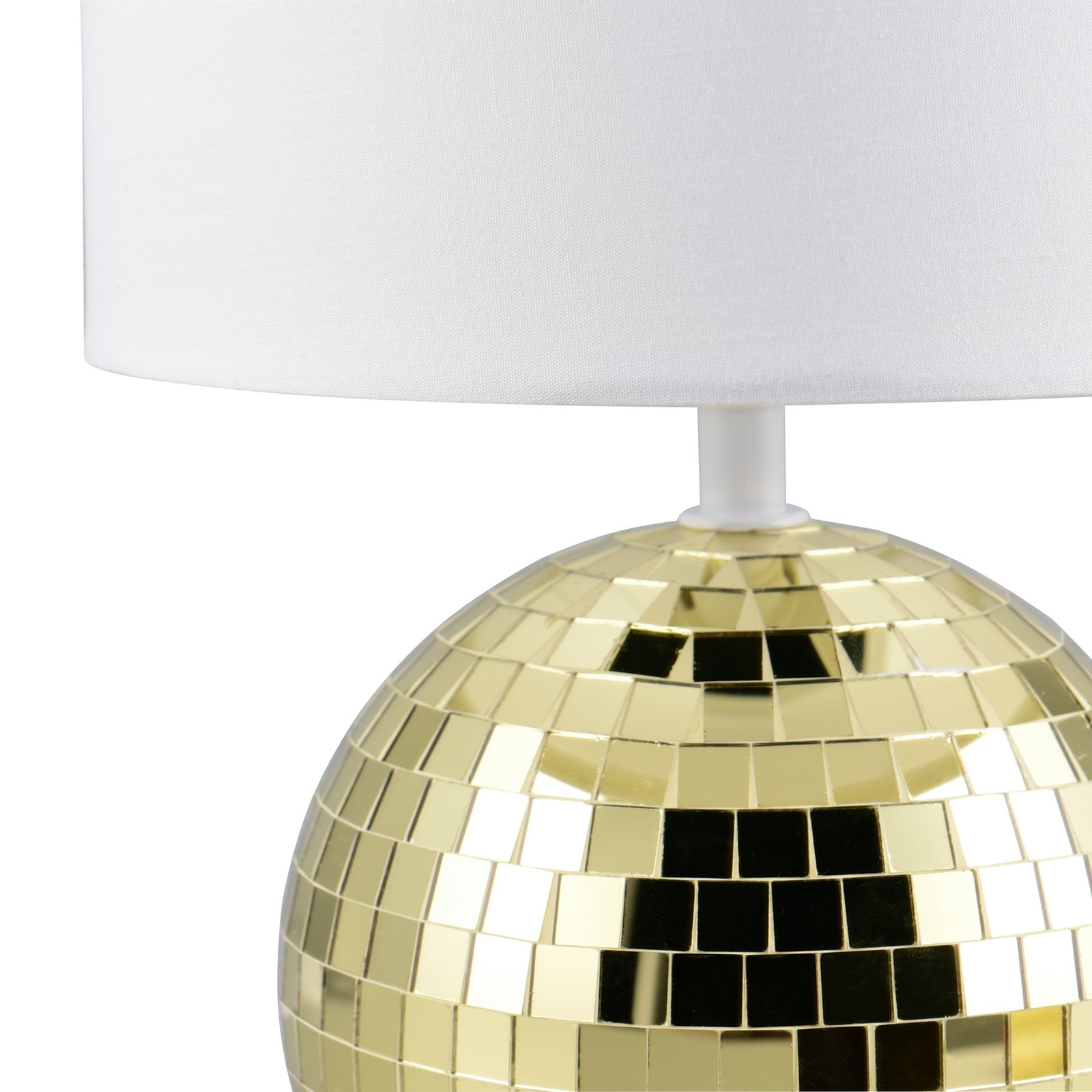 Lampe à poser Glitza dorée/blanche, tissu, plastique, E14