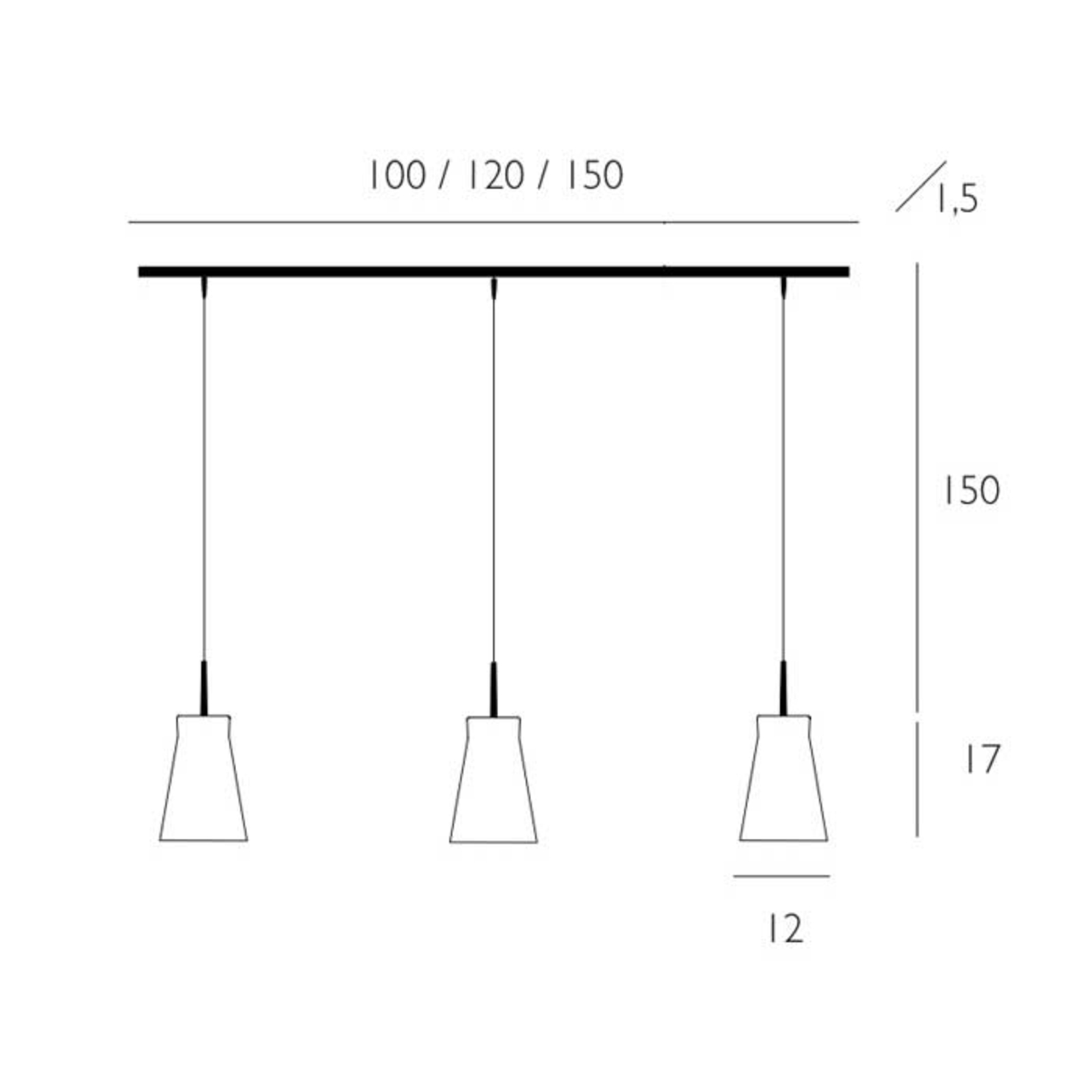 Momo - suspension 3 lampes