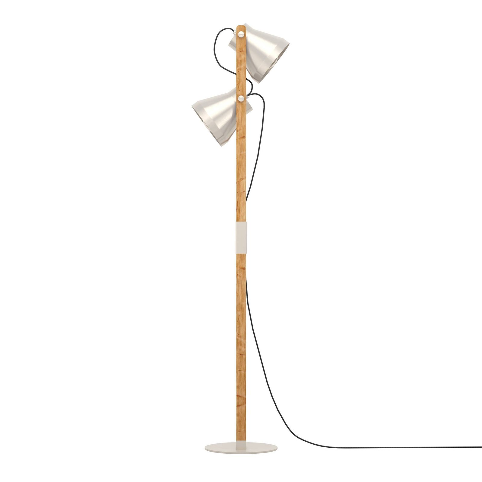Lampadaire Cawton, hauteur 134,5 cm, acier/brun, à 2 lampes. acier