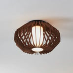 Plafondlamp Rusticaria met houten steunen