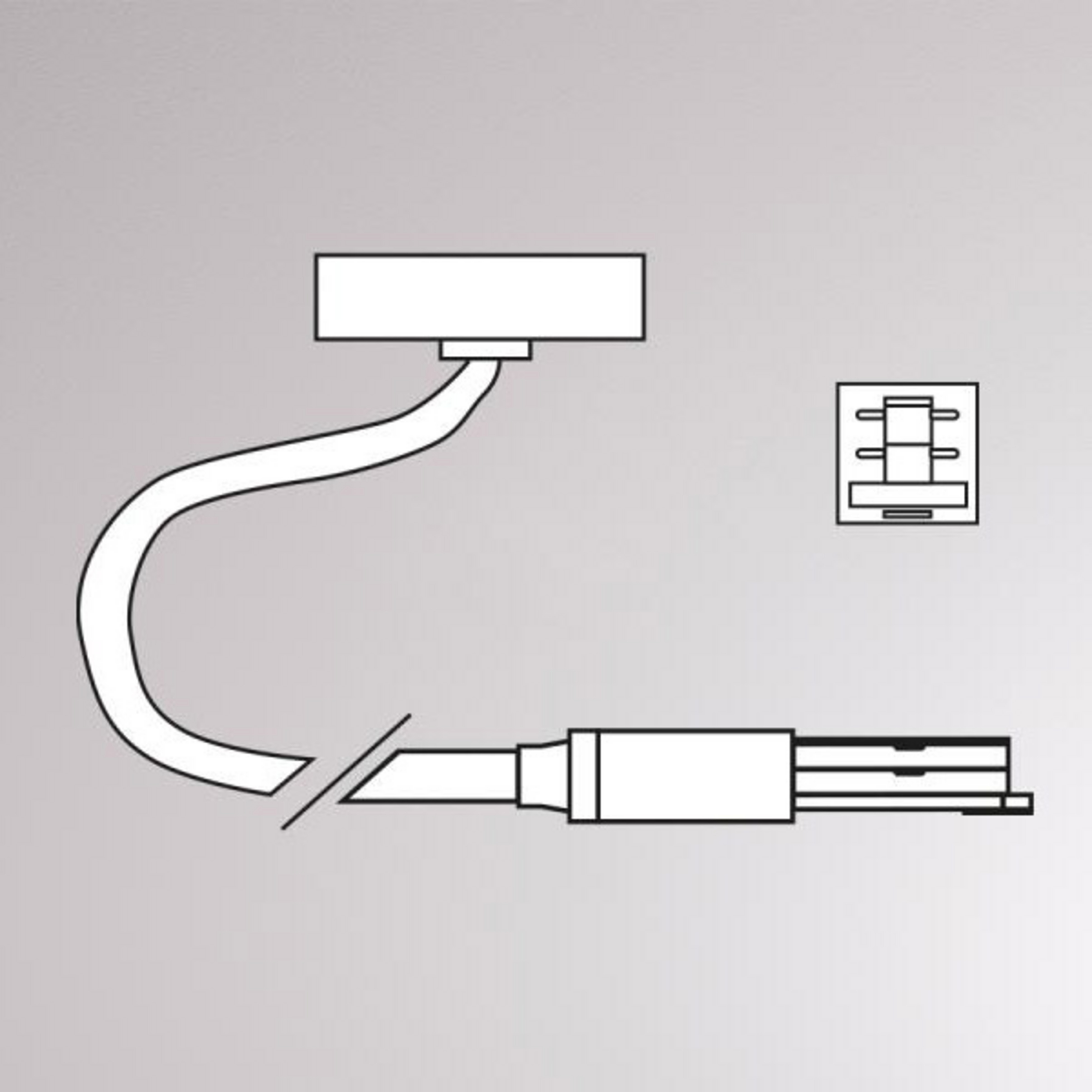 Endeinspeisung Volare, Kabel 2m, Baldachin, weiß