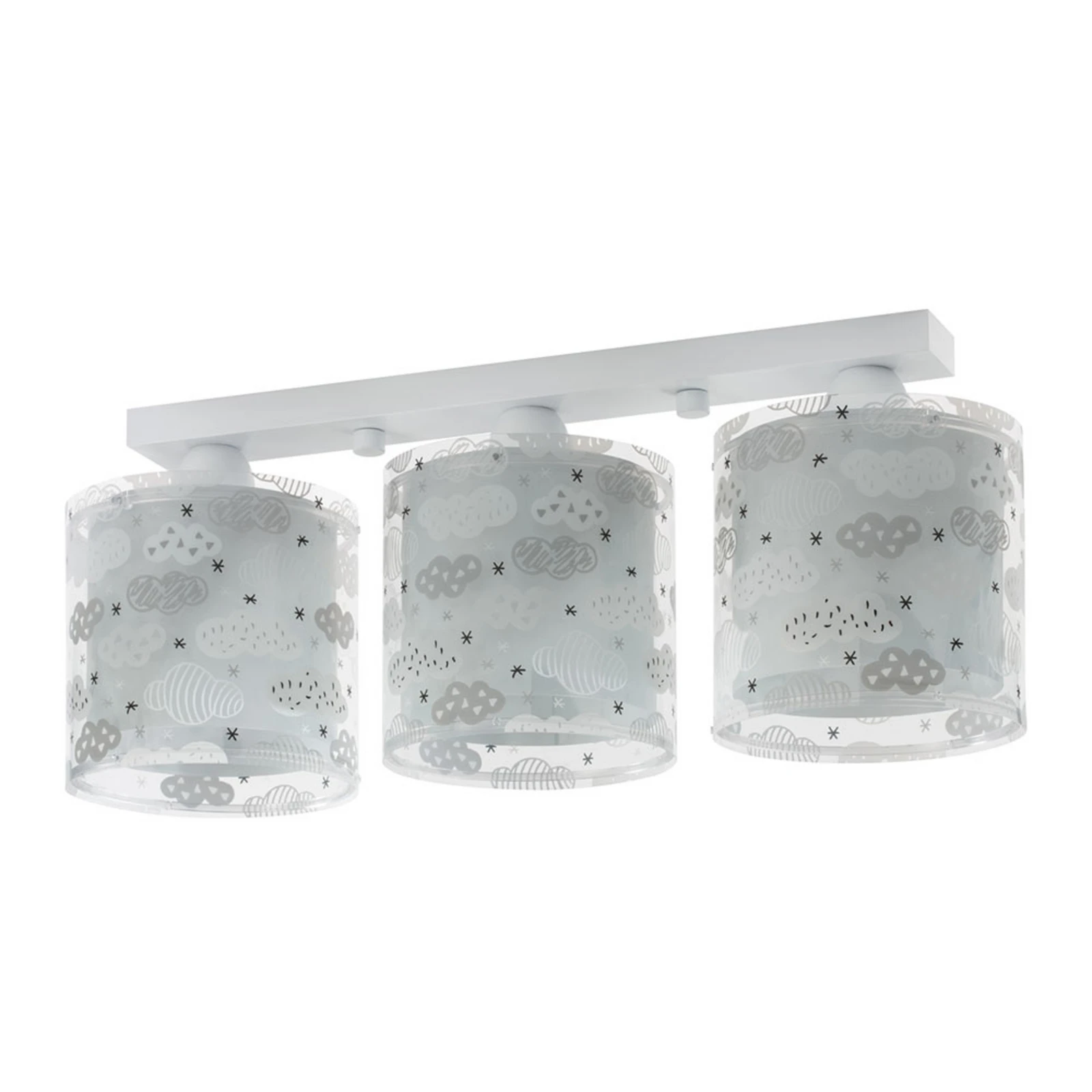 Cloud plafondlamp voor kinderkamer 3-lamps grijs