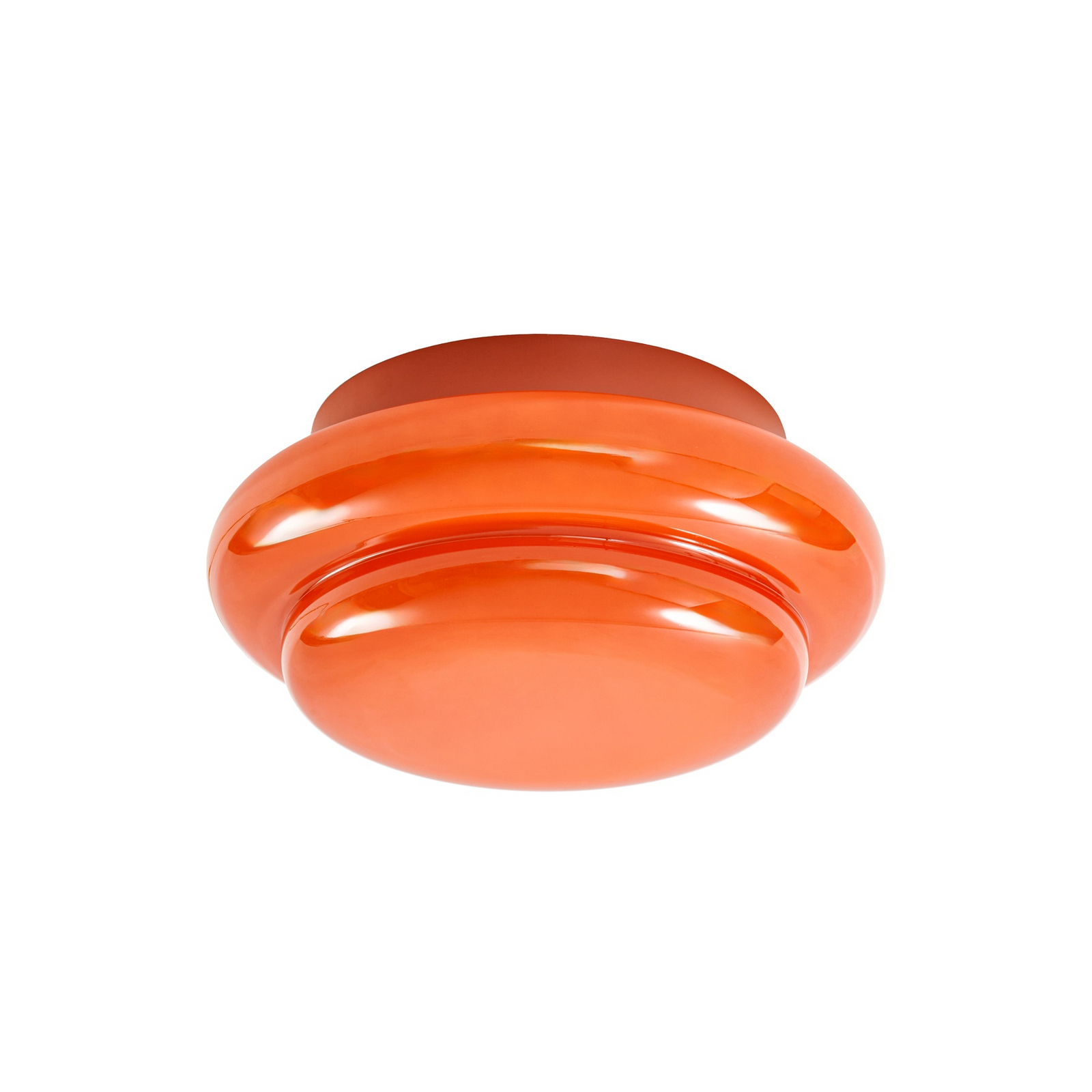 Plafonnier Leilani, orange, E27, Ø 35 cm, verre - Lucande
