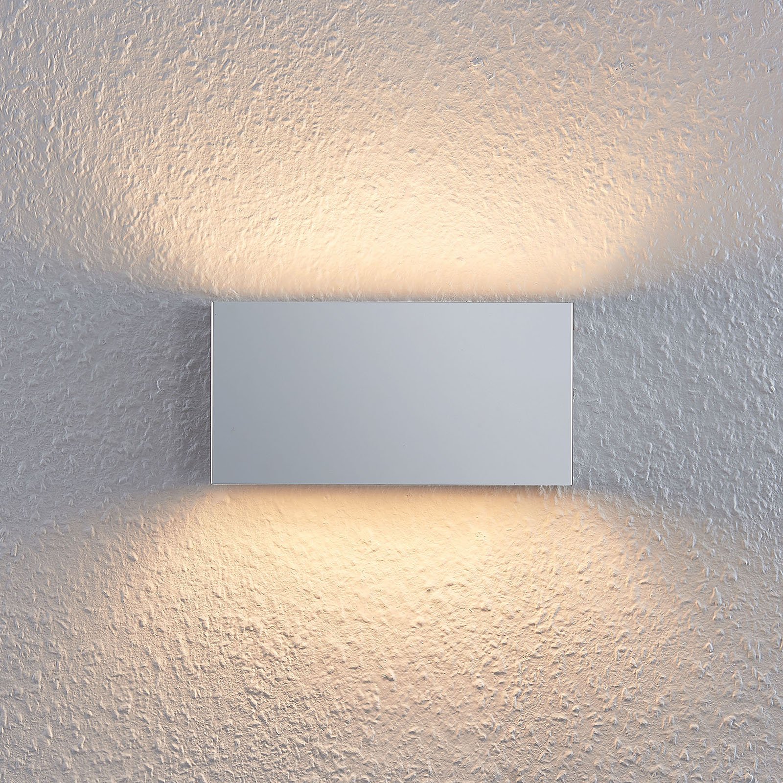 Chrom-Wandlampe Nehle, eckig, 2-flammig