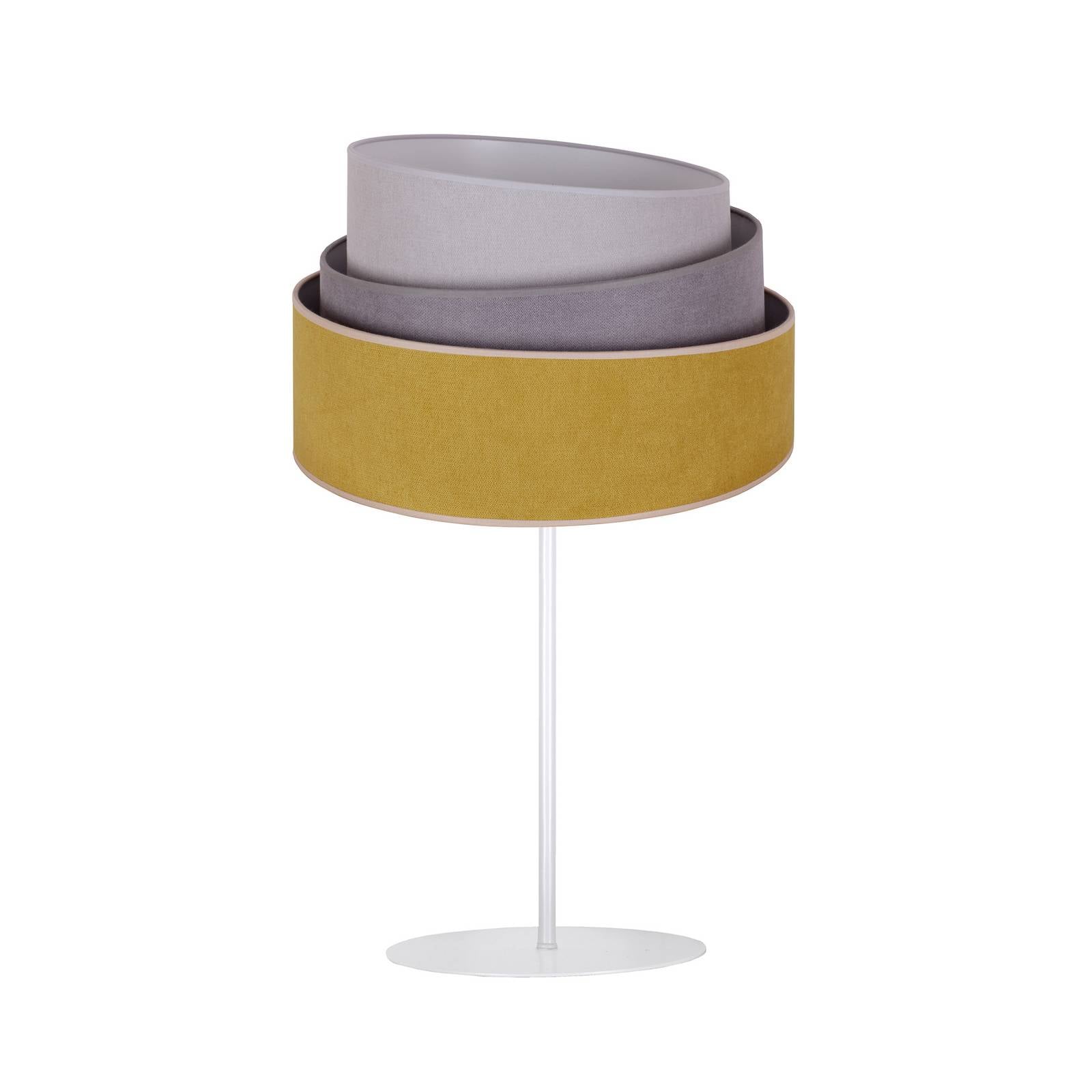 Tischlampe Pastell Trio senf/grau/hellgrau H 50cm