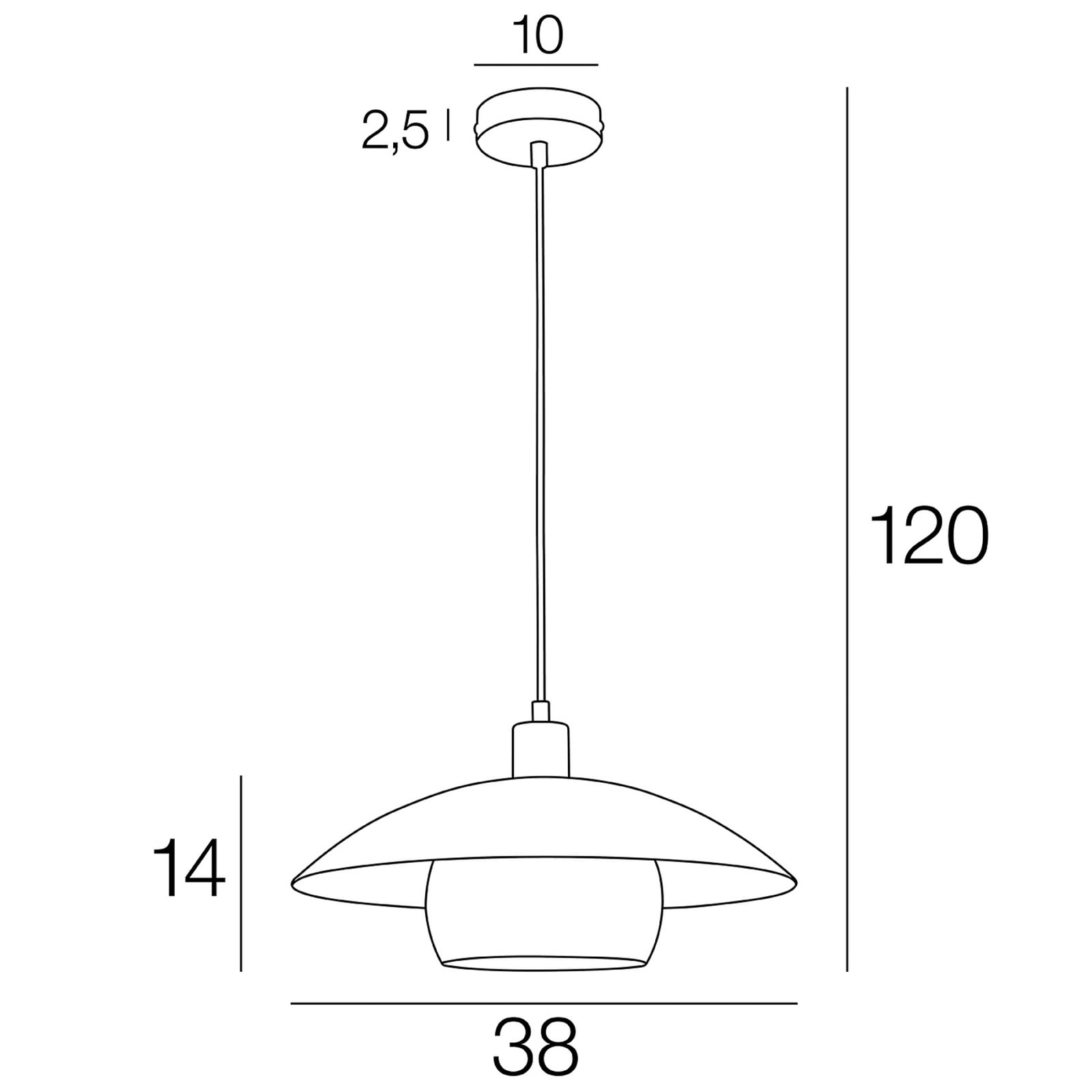 Lampada a sospensione Jolly color ambra/nero Ø 38 cm - COREP SAS