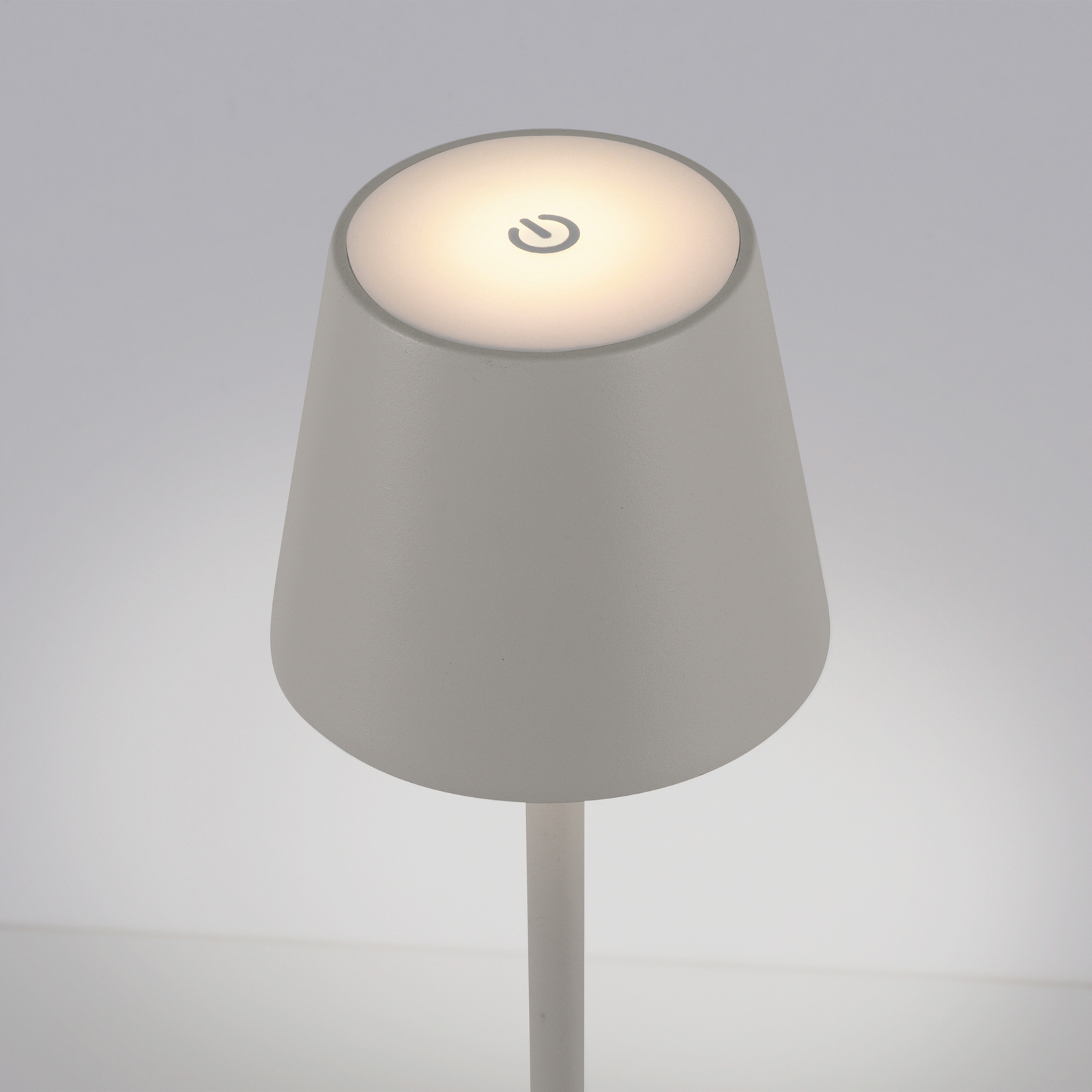 JUST LIGHT. Euria LED-gulvlampe, gråbeige, jern IP54