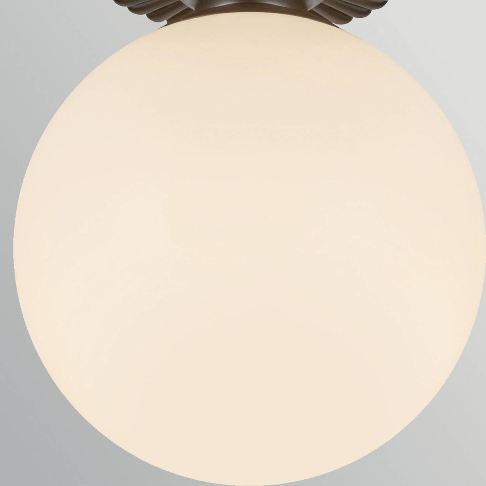 Lampa sufitowa Otis, czarna/opalowa, Ø 20 cm, szkło, IP44, E27
