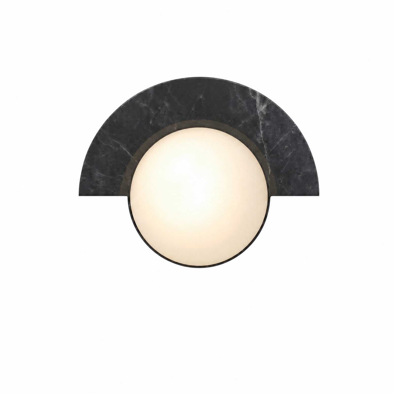 Lucande Larissa LED wall light, 28 cm, red, marble, glass