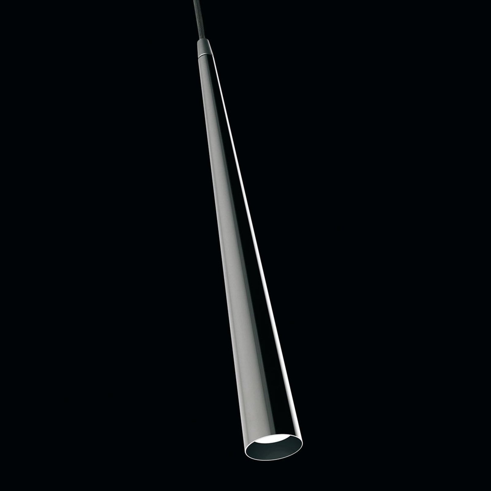 Lange LED hanglamp Micro S75, zwart