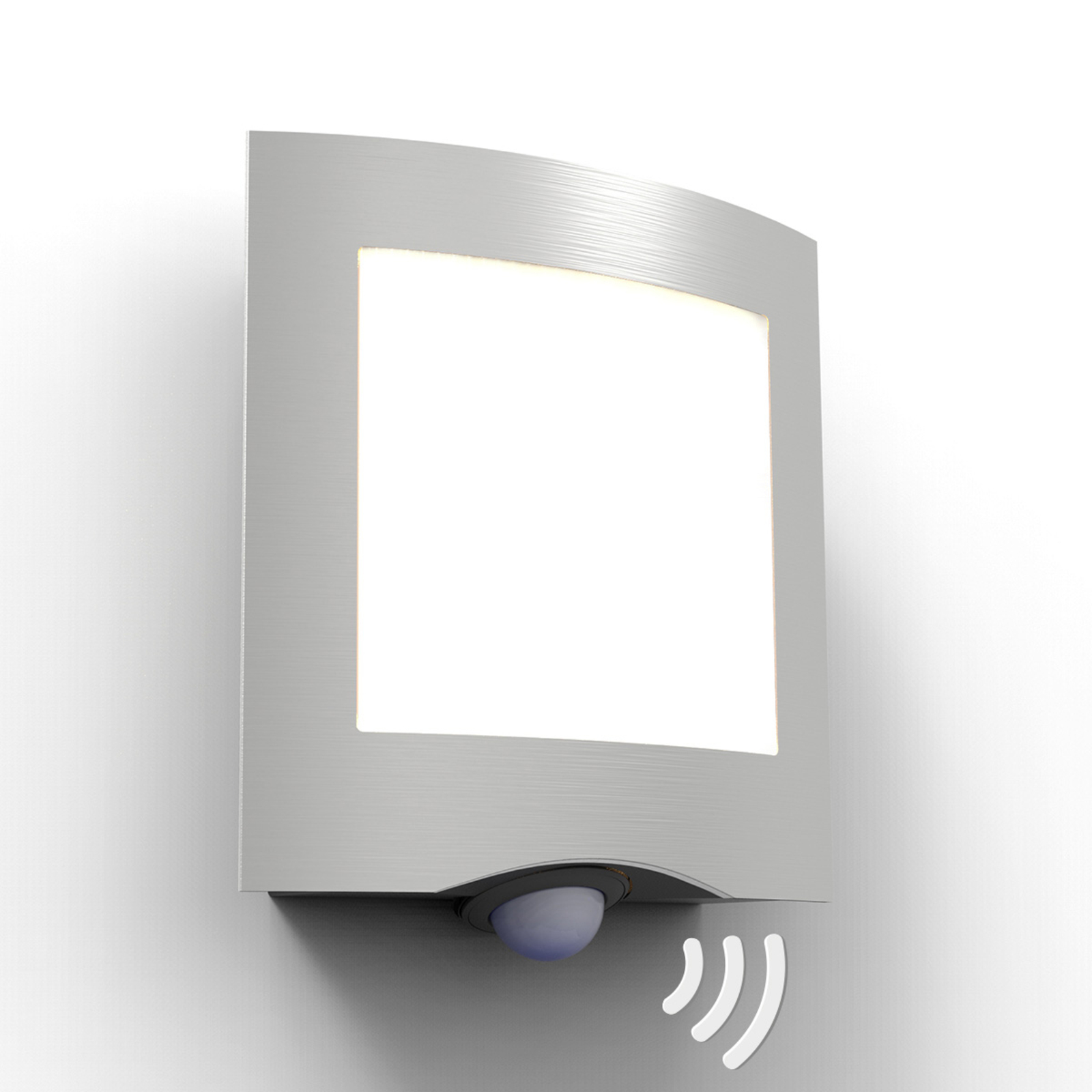Eco-Light Farell LED outdoor wall light with sensor, stainless steel, 14 W, energy efficiency: A+, W: 21 cm, H: 24 cm