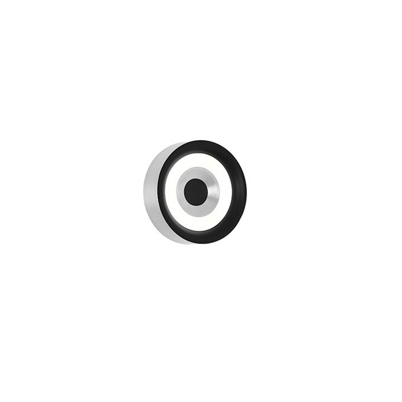 LED nástenné svetlo Speaker, hliníková farba, Ø 20 cm, kov