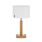 HerzBlut Lampe à poser Titos, bois, blanc, hauteur 43 cm, E27