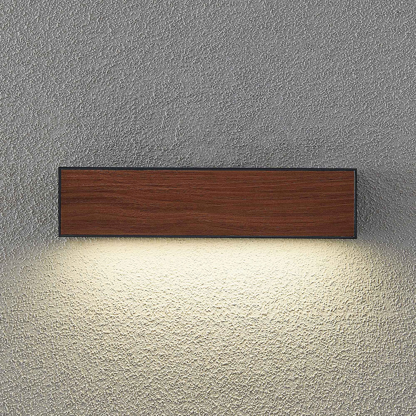 Arcchio LED buitenwandlamp Lengo, CCT, 25 cm, 1-lamp, hout