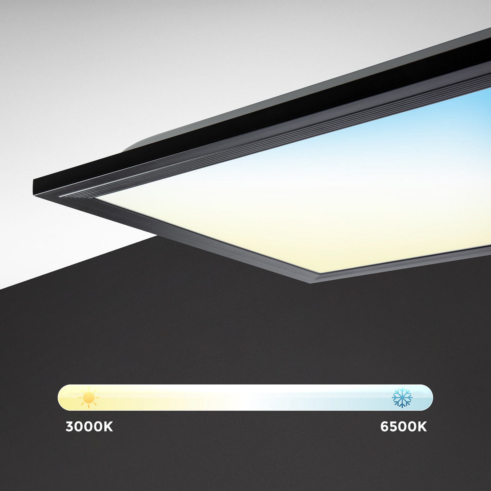 LED paneel Odin met afstandsbediening CCT, 100 x 25 cm, zwart