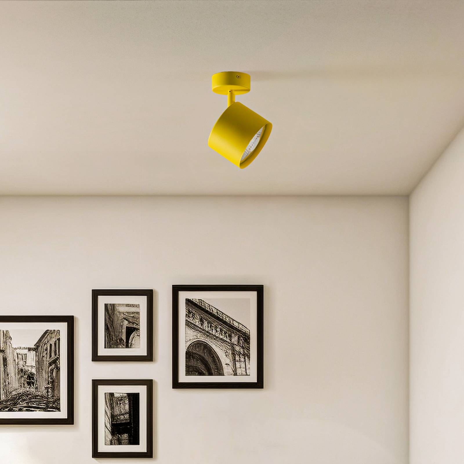 Image of Argon Spot soffitto Chloe regolabile 1 luce, giallo