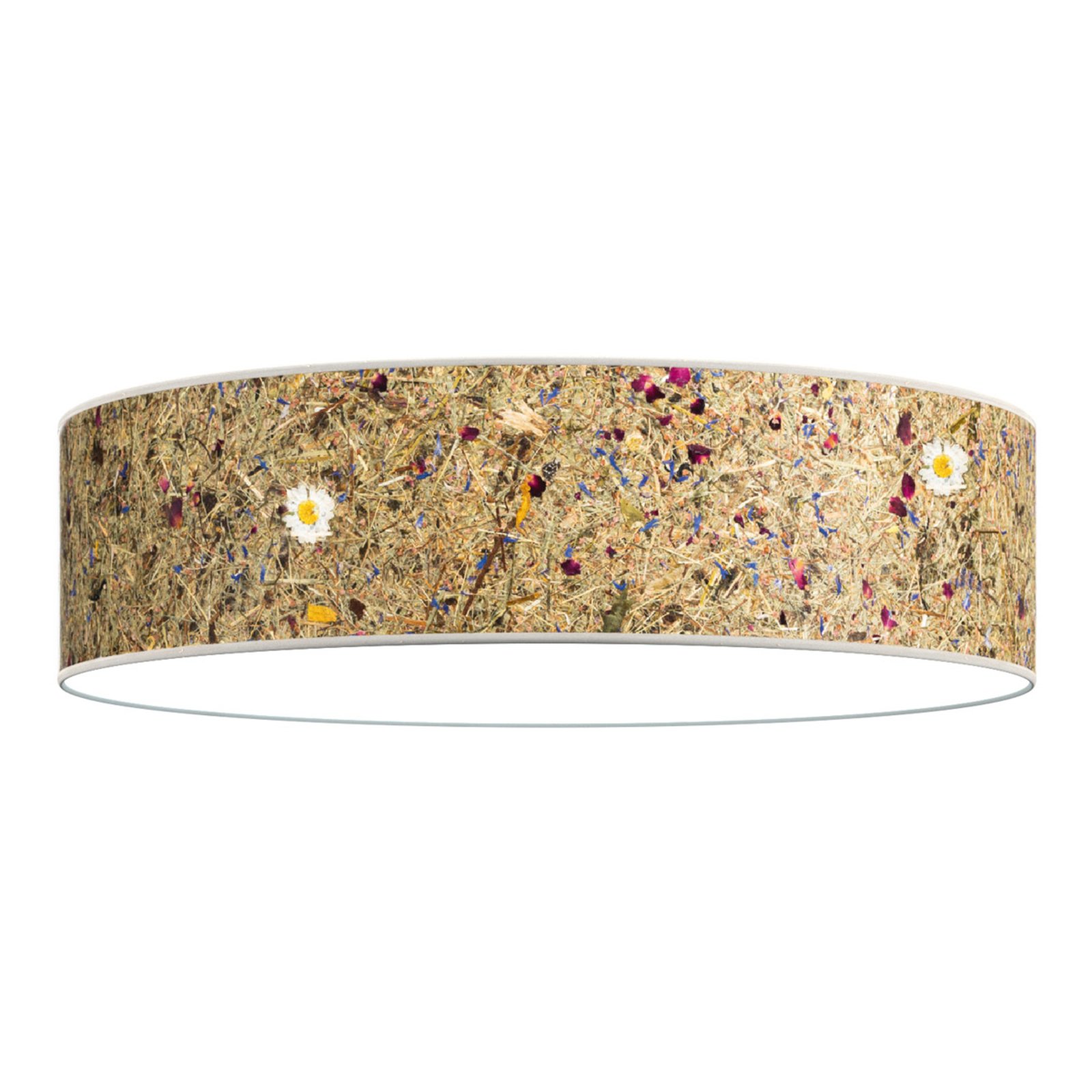 LeuchtNatur Discus ceiling light hay, flowers