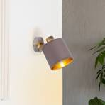 Plafondlamp Maron 1-lamp textiel, bruin/goud