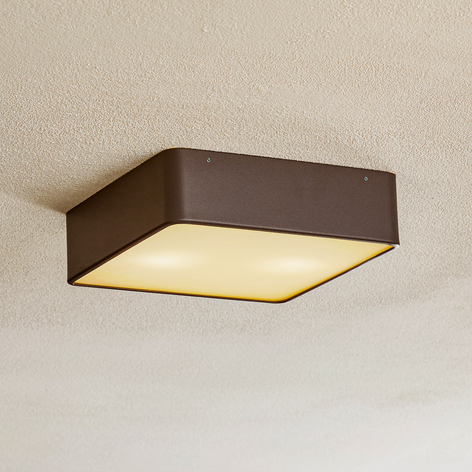 Deckenlampe Oro aus Stahl und Glas, grau