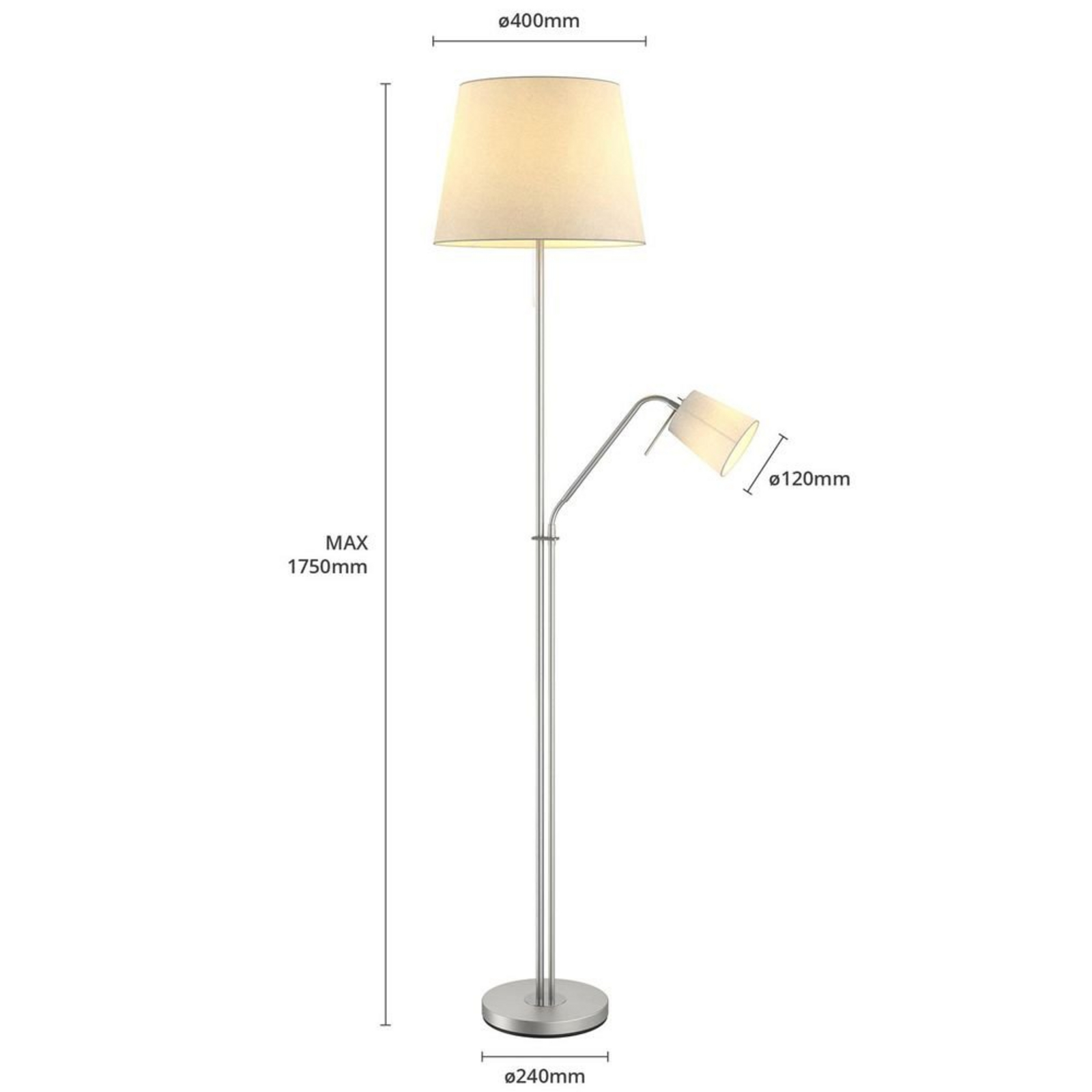 Nantwin Stojaca Lampa White/Nickel - Lindby