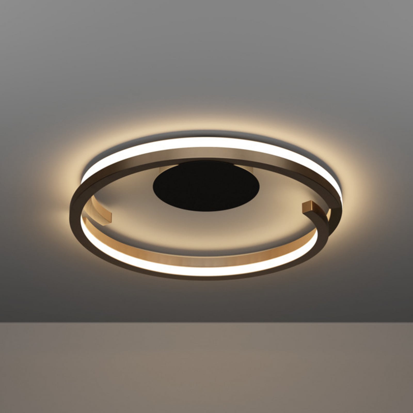 Candeeiro de teto LED EGLO MEZZOMONTE, bronze, Ø 48 cm, CCT Candeeiro de teto LED EGLO MEZZOMONTE, bronze, Ø 48 cm, CCT