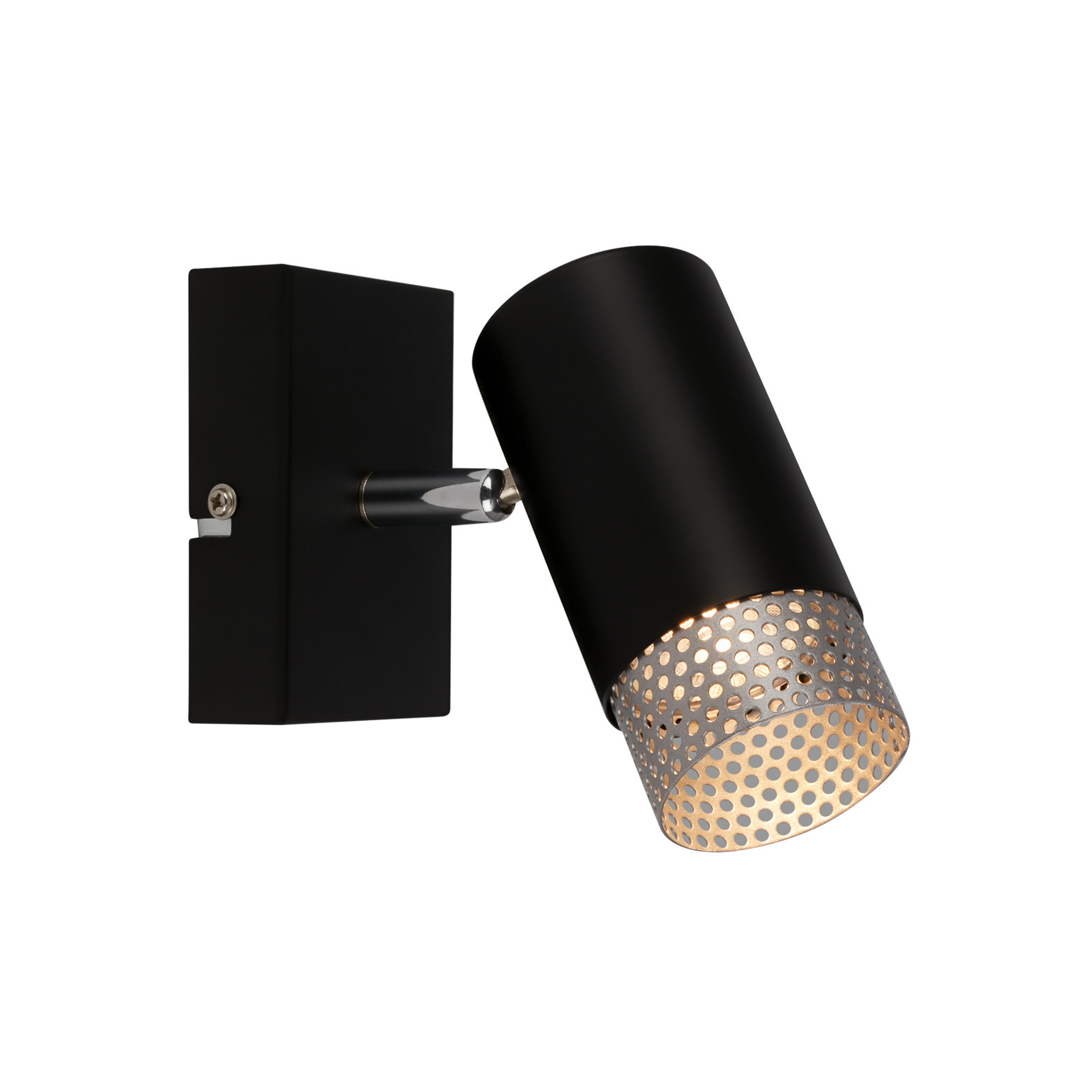 Επιτοίχιο σποτ Plek GU10 μαύρο/ασημί μονής φλόγας