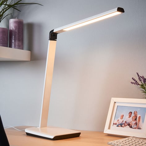 Schreibtischlampe Kuno, USB-Anschluss dimmb. LED