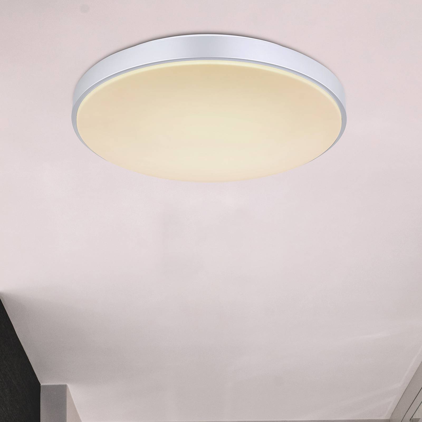 Globo Stropní svítidlo Sonny LED, stříbrné, CCT, Ø 41 cm