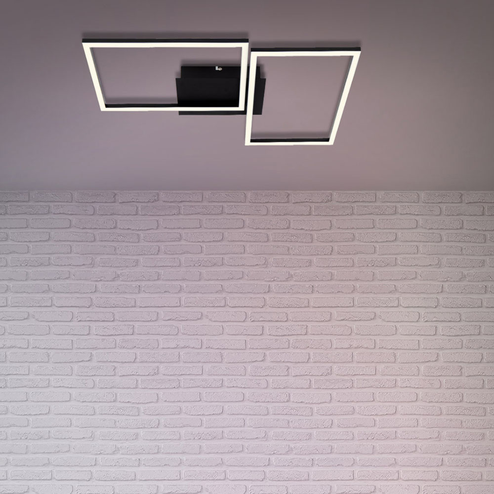 Plafón LED Frame CCT, negro, 50x39cm