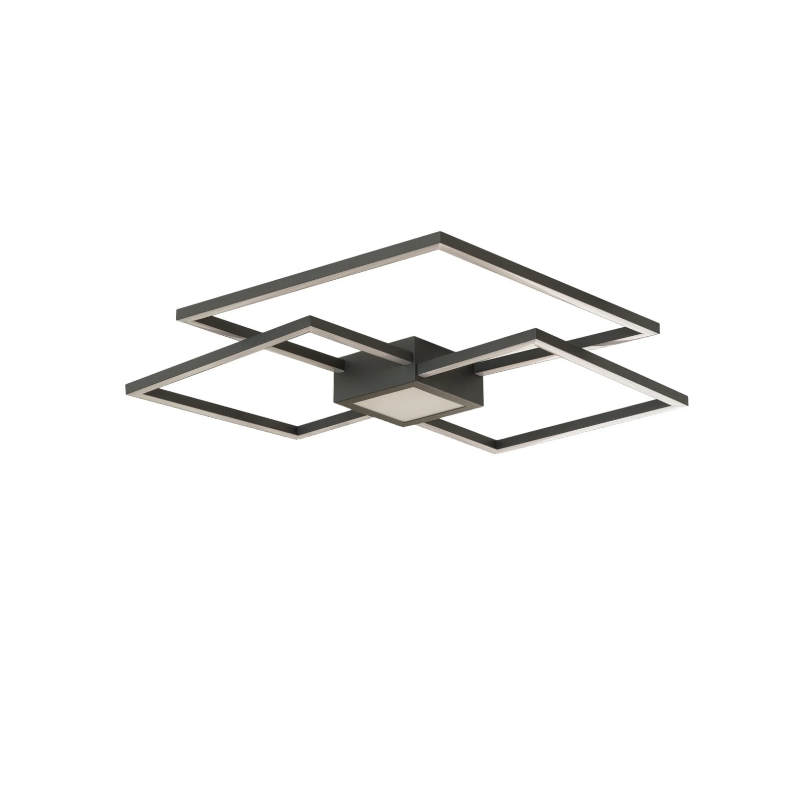 Plafoniera LED Lindby Duetto, 65 cm, antracite, 38 W, alluminio