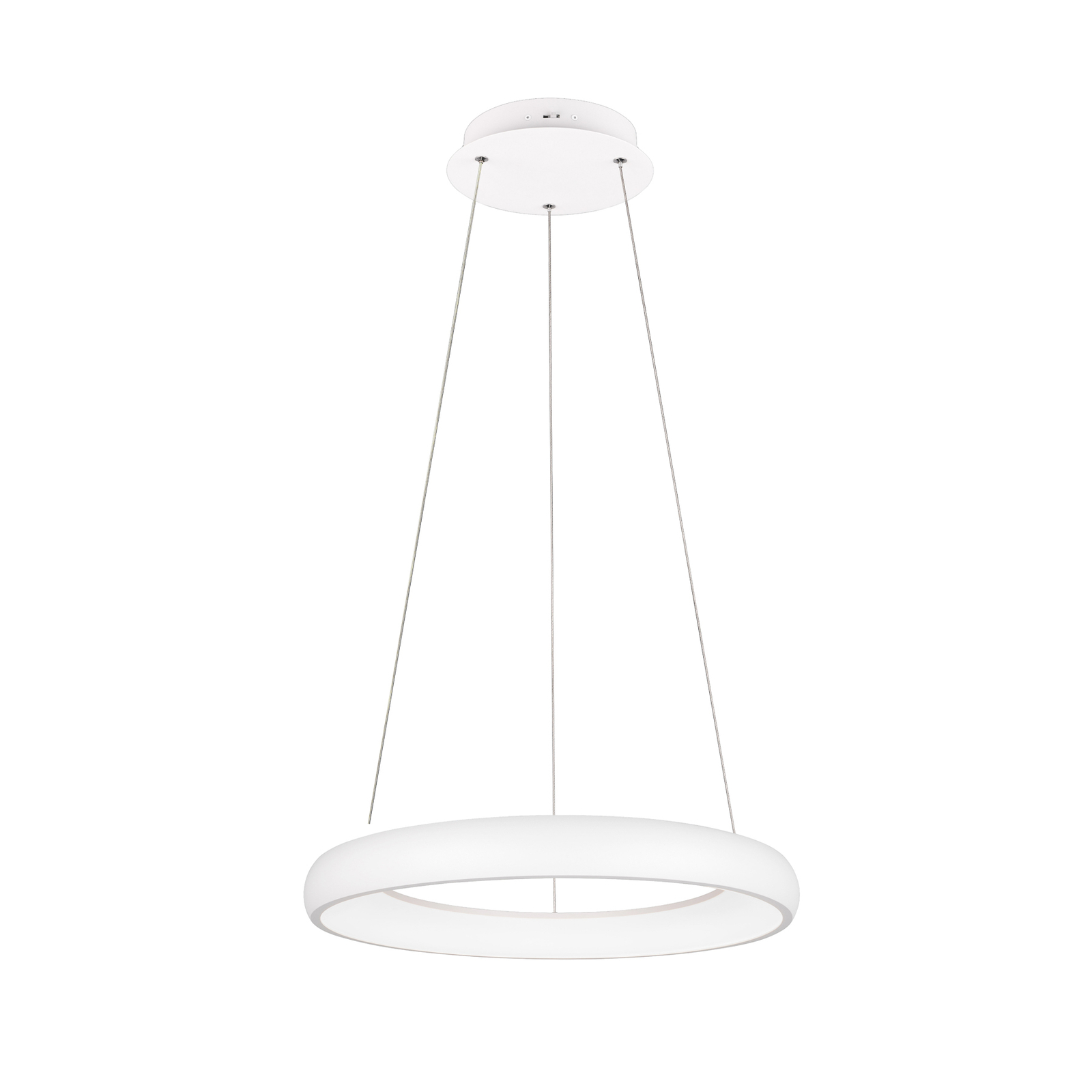 Závěsné LED svítidlo Cardona, Ø 62 cm, bílé, CCT, kov