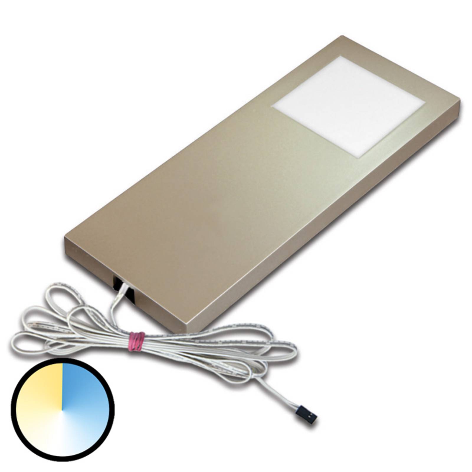 Image of Hera Dynamic LED Slim-Pad F lampe sous meuble, inox 4051268133982