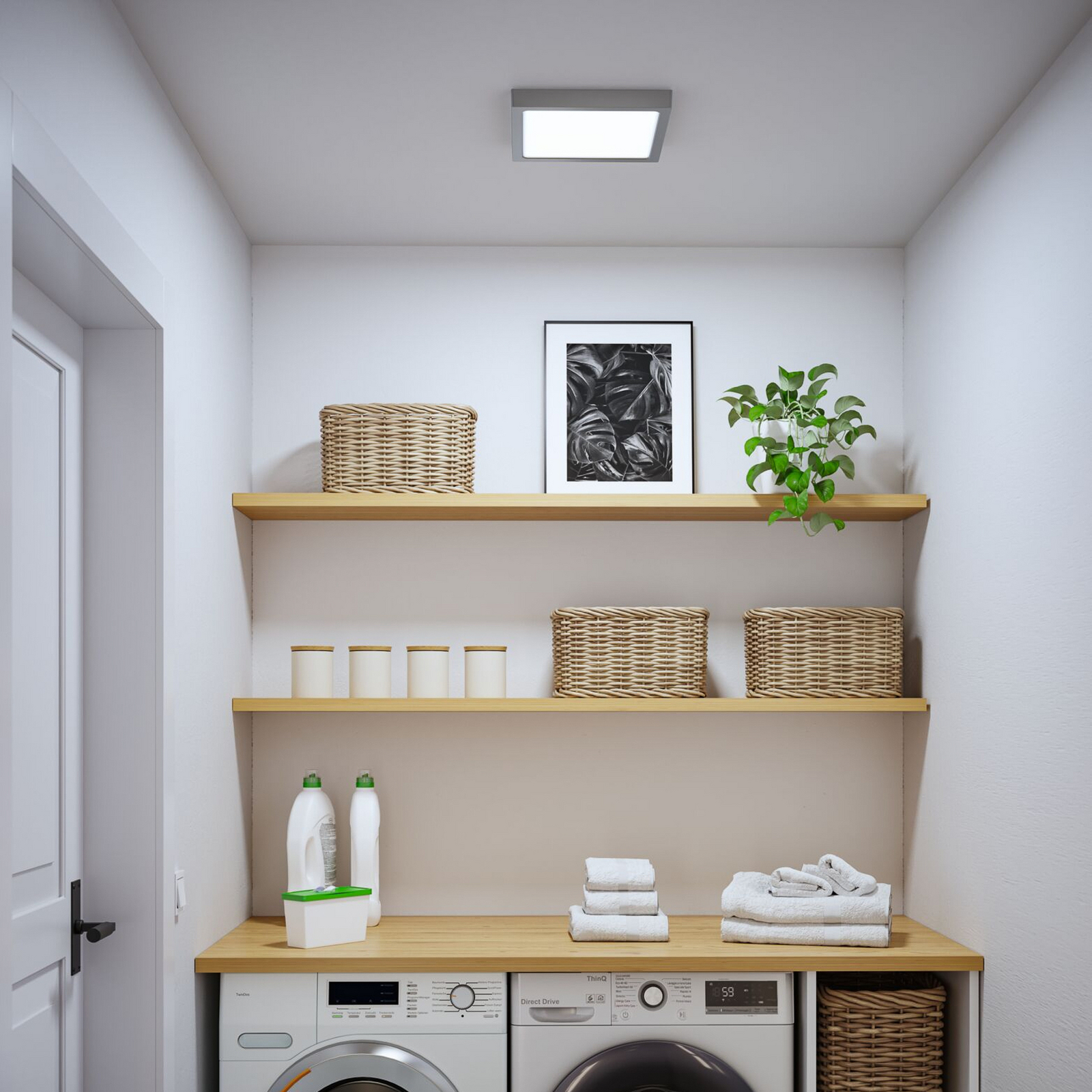 LED panel Paulmann Abia 2, délka 30 cm, chrom, CCT, plast