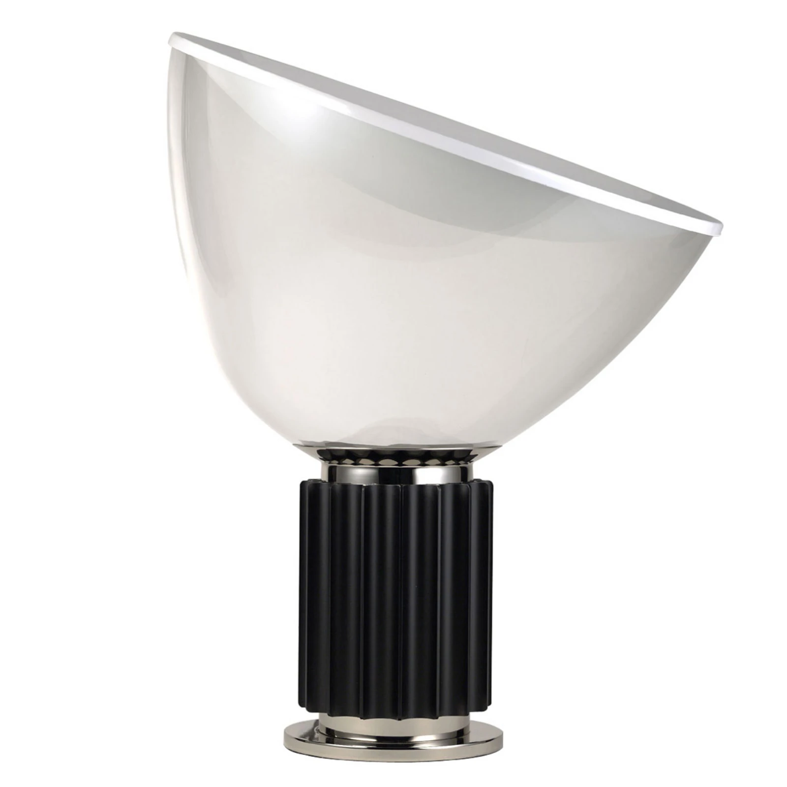 LED настолна лампа FLOS „Taccia“ – черна/прозрачна, от пластмаса/алуминий, с