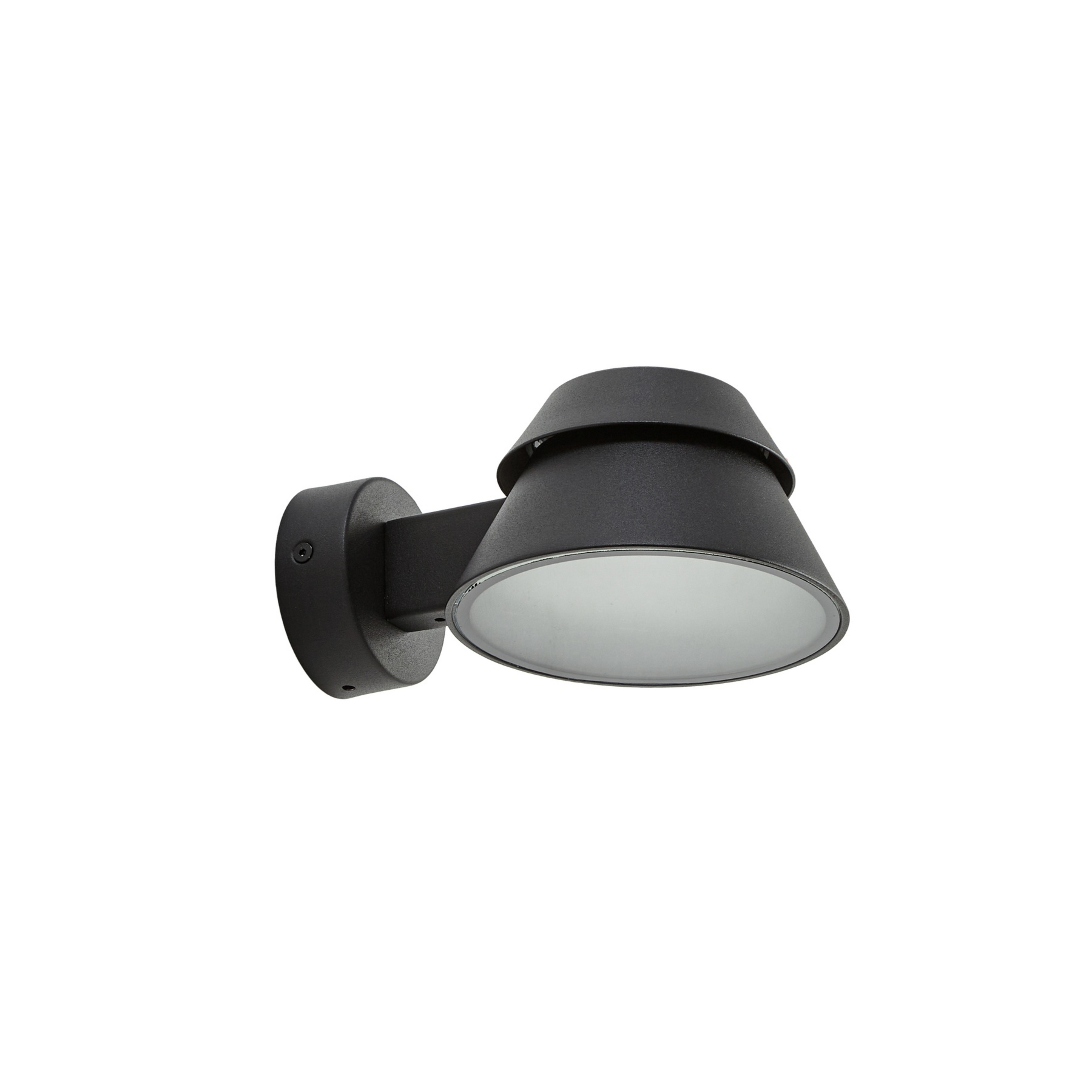 Moena LED outdoor wall light, IP44, aluminium, glass, black - Lucande
