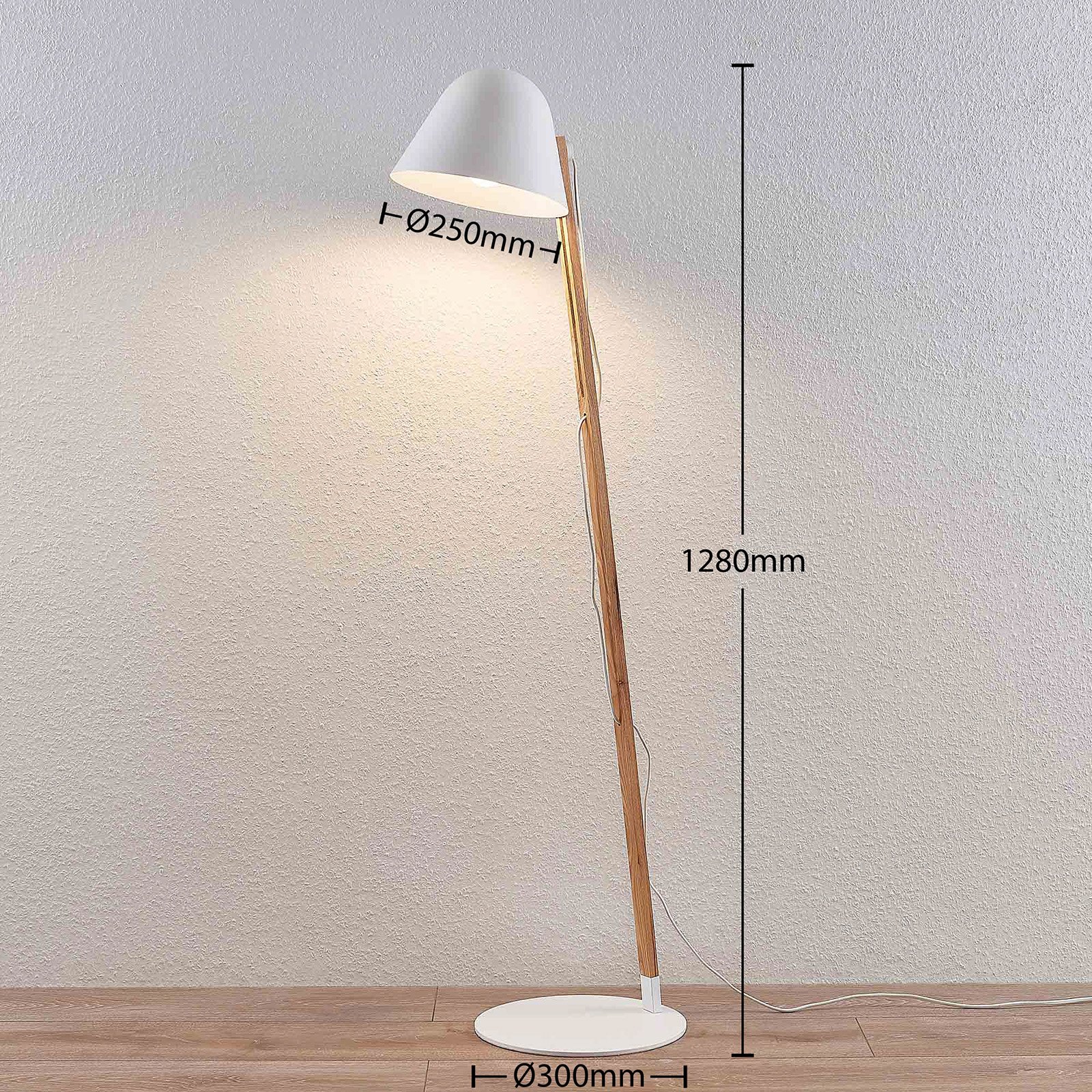 Tetja Lampadaire White/Light Wood - Lindby
