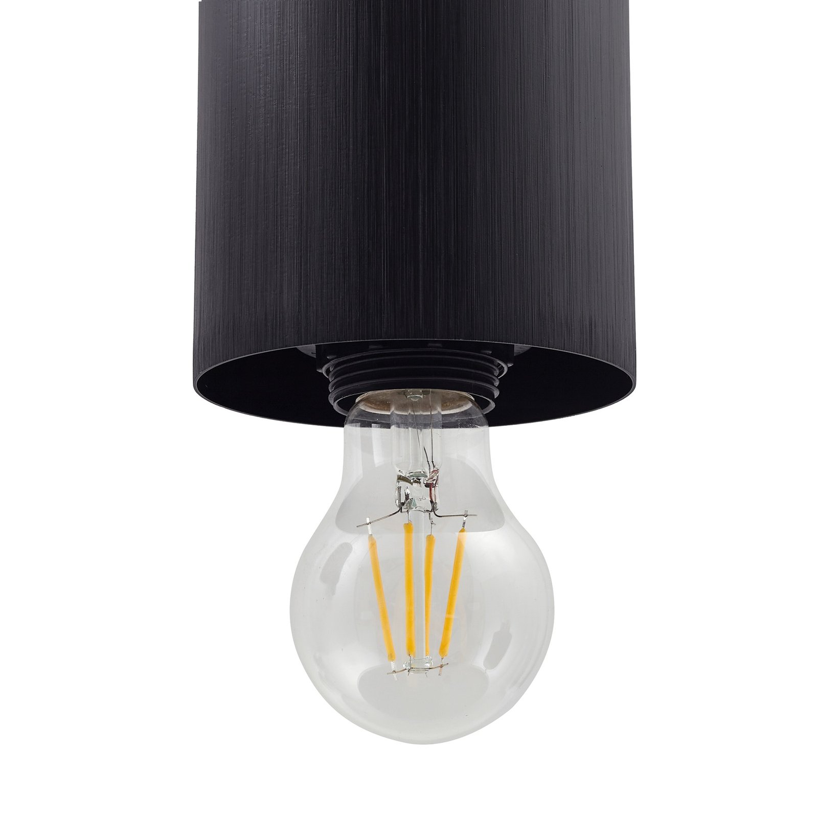 Lindby Suspension Svante, 4 lampes, noir, verre, 85 cm