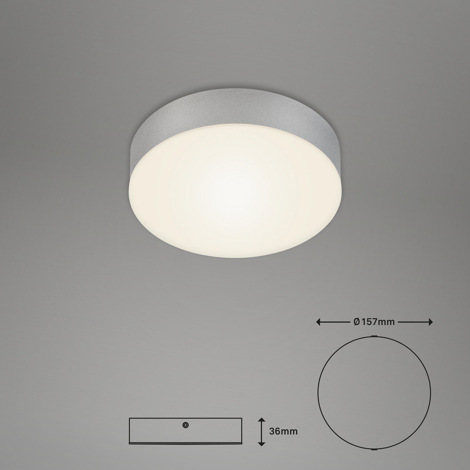 Stropní svítidlo LED Flame, Ø 15,7 cm, stříbrná barva