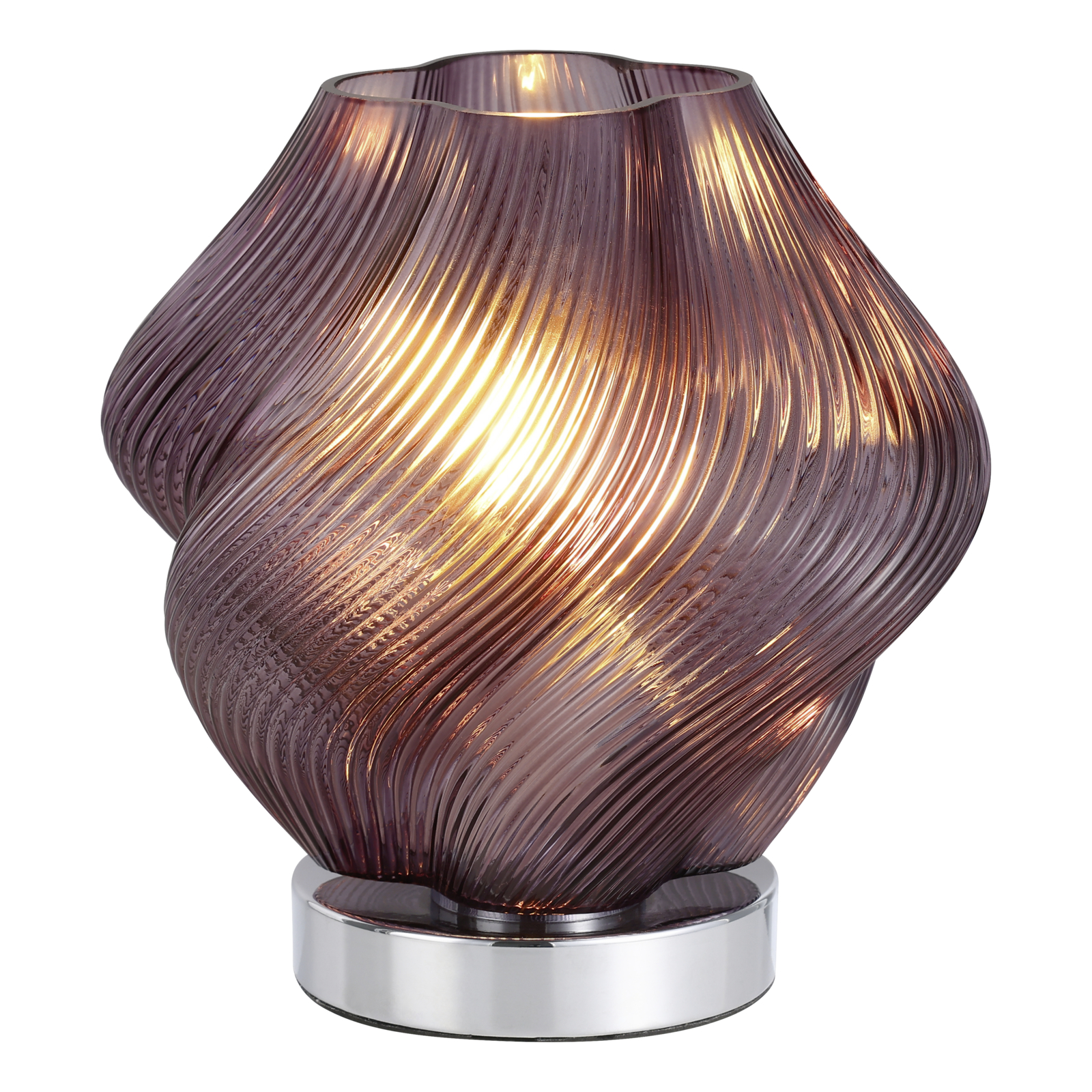 Stolová lampa Meliciano, fialová, sklo, výška 23 cm, E27 Stolová lampa Meliciano, fialová, sklo, výška 23 cm, E27